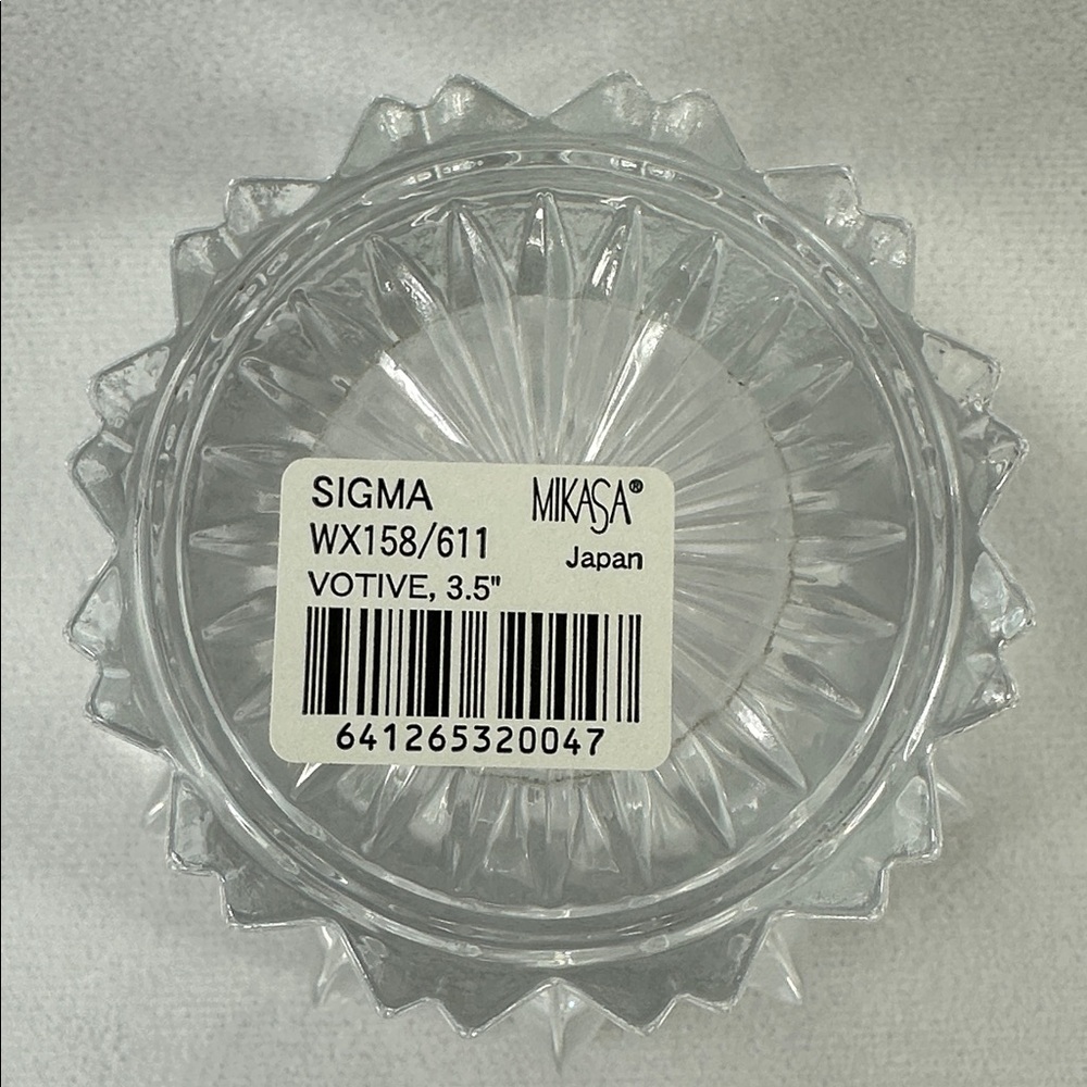 Mikasa Crystal Votive Glass Decorative Sigma Candle Holder - Picture 5 of 14